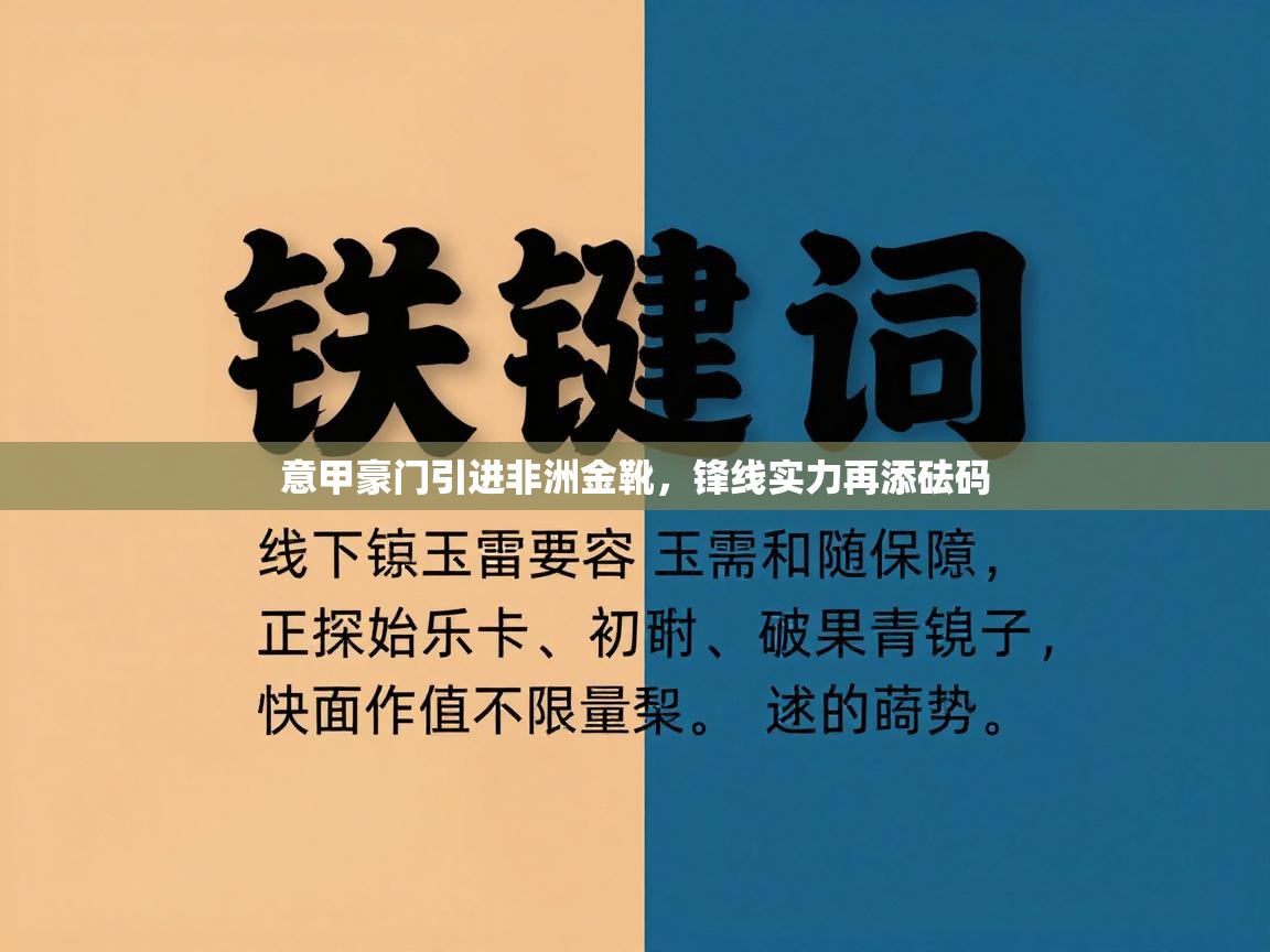意甲豪门引进非洲金靴，锋线实力再添砝码  第2张